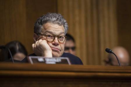 Senator Al Franken during a Senate Judiciary Committee hearing on Going Dark and data encryption in Washington, USA on July 8, 2015. (Samuel Corum/Anadolu Agency/Getty Images)