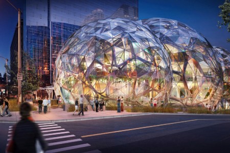 A rendering of what the Amazon Spheres will look like once completed in 2018. (NBBJ)