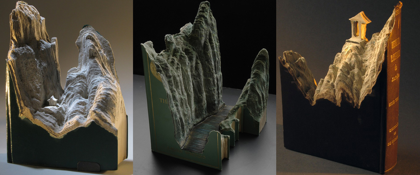 Guy Laramee book sculptures