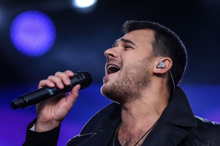 Singer Emin Agalarov performs in a concert in Red Square celebrating the Day of Russia. (Valery Sharifulin\TASS via Getty Images)