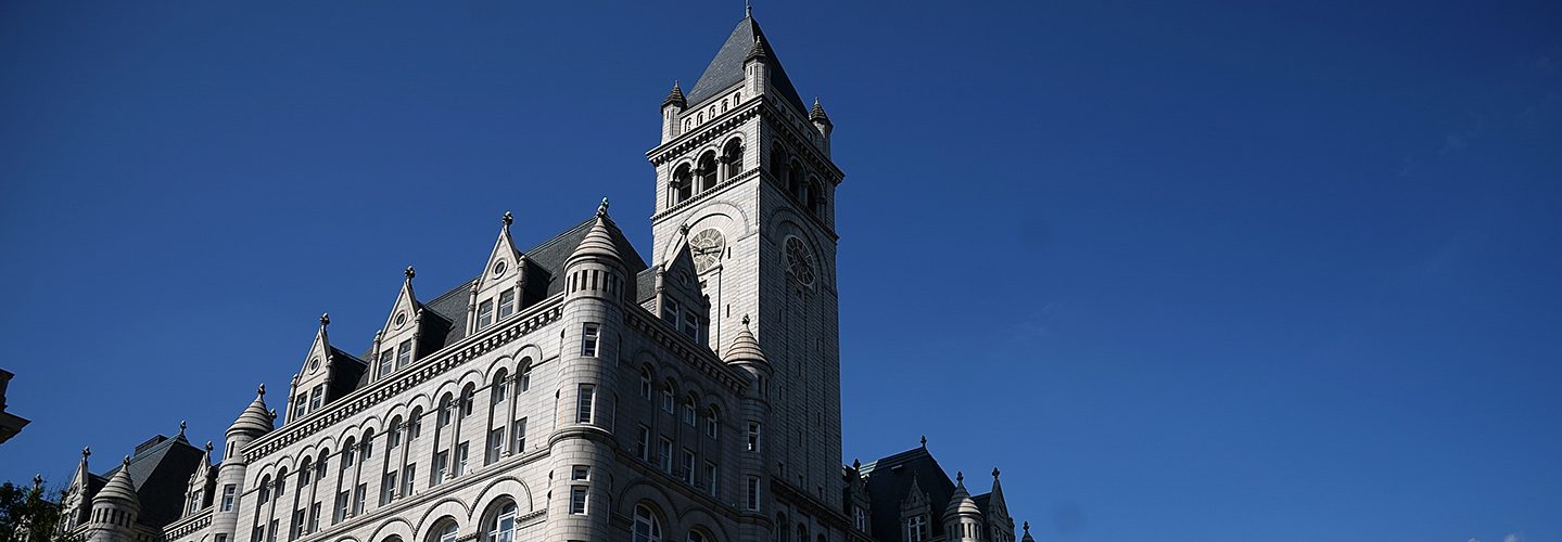 The Trump International Hotel is shown on August 10, 2017 in Washington, DC.