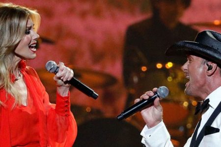 Faith Hill and Tim McGraw perform during the 51st annual CMA Awards at the Bridgestone Arena on November 8, 2017 in Nashville, Tennessee. (Photo by Taylor Hill/FilmMagic)