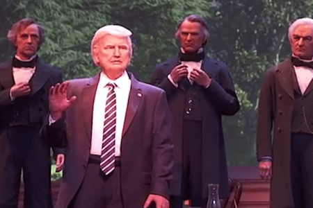 President Donald Trump robot in Walt Disney World's Hall of Presidents. (Walt Disney via YouTube)