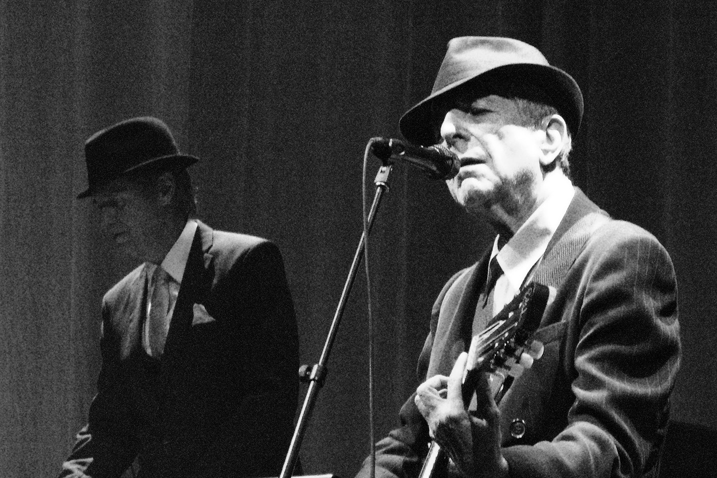 Leonard Cohen at the Arena in Geneva, 27 October 2008. He was one of the Chelsea Hotel's most famous residents, and wrote a song about the affair he had with Janis Joplin there. (Wikipedia)