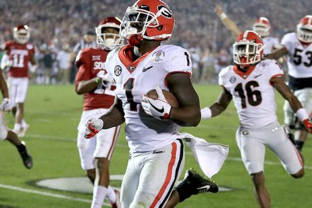 Sony Michel #1 of the Georgia Bulldogs