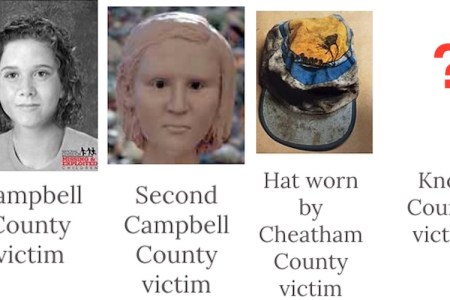 Facial reconstructions of victims from the Redhead Murders. (Wikiwand)