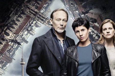 Lars Mikkelsen, Jasmin Gerat, Veerle Baetens
in 'The Team.' (mhzchoice)