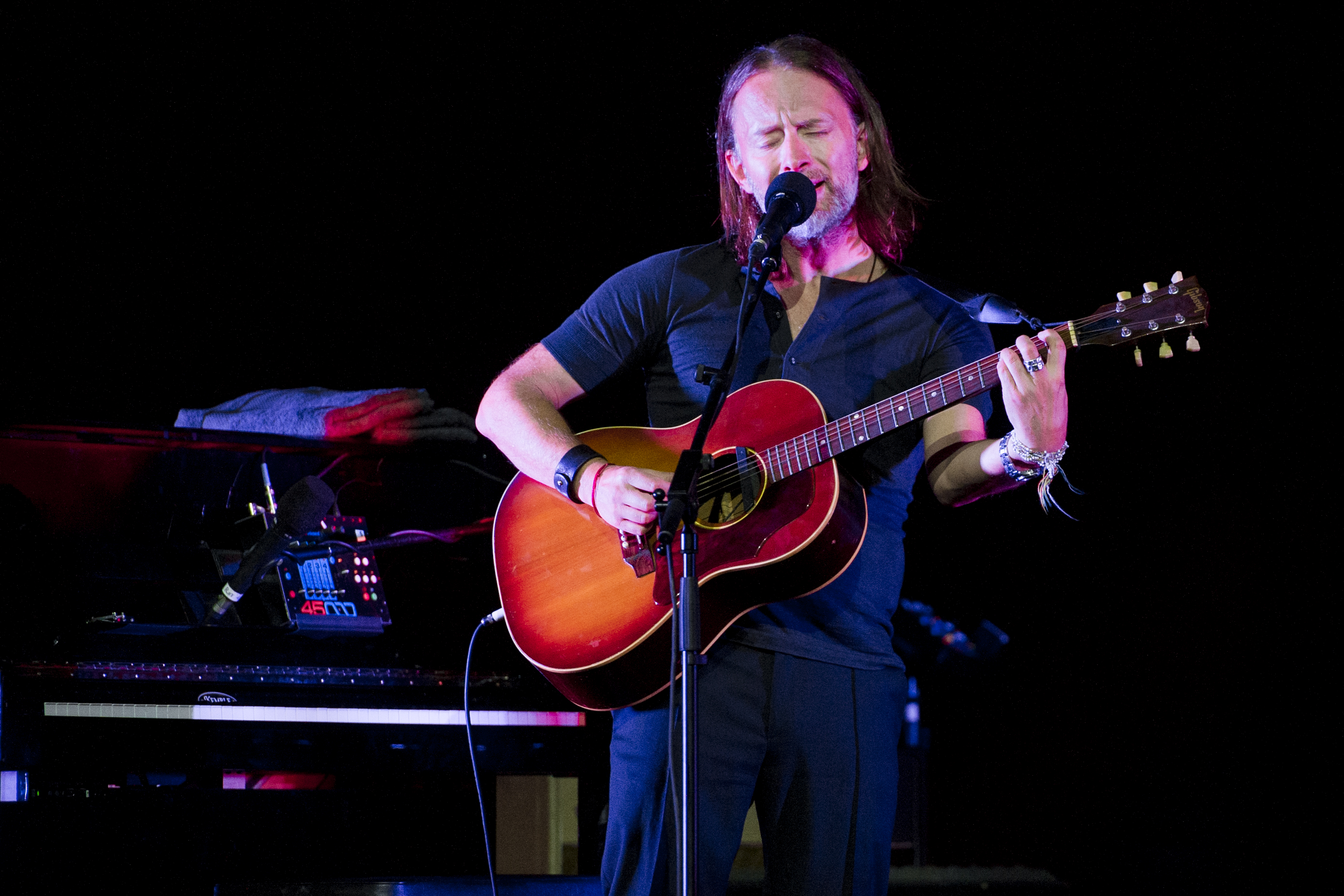 Thom Yorke of the group Radiohead perform on stage on August 20, 2017 in Macerata, Italy. (Roberto Panucci - Corbis/Corbis via Getty Images)