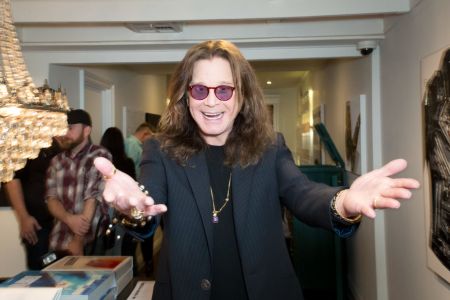 LOS ANGELES, CA - SEPTEMBER 28: (EXCLUSIVE COVERAGE) (EXCLUSIVE COVERAGE)  Singer Ozzy Osbourne attends the Billy Morrison - Aude Somnia Solo Exhibition at Elisabeth Weinstock on September 28, 2017 in Los Angeles, California.  (Photo by Greg Doherty/Getty Images)