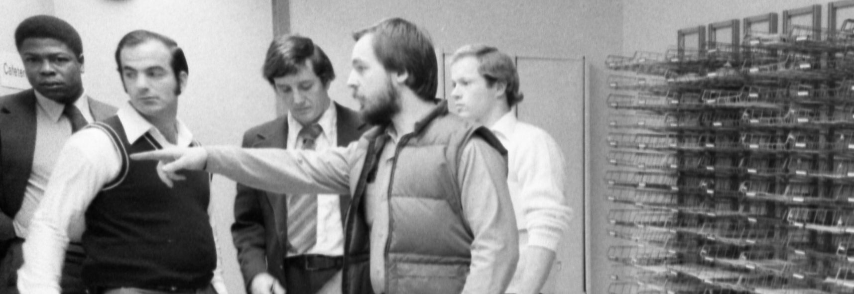 Lufthansa Heist robbery at JFK Airport. Employee shows FBI men where he and others were tied during robbery. (Photo By: Nick Sorrentino/NY Daily News via Getty Images)