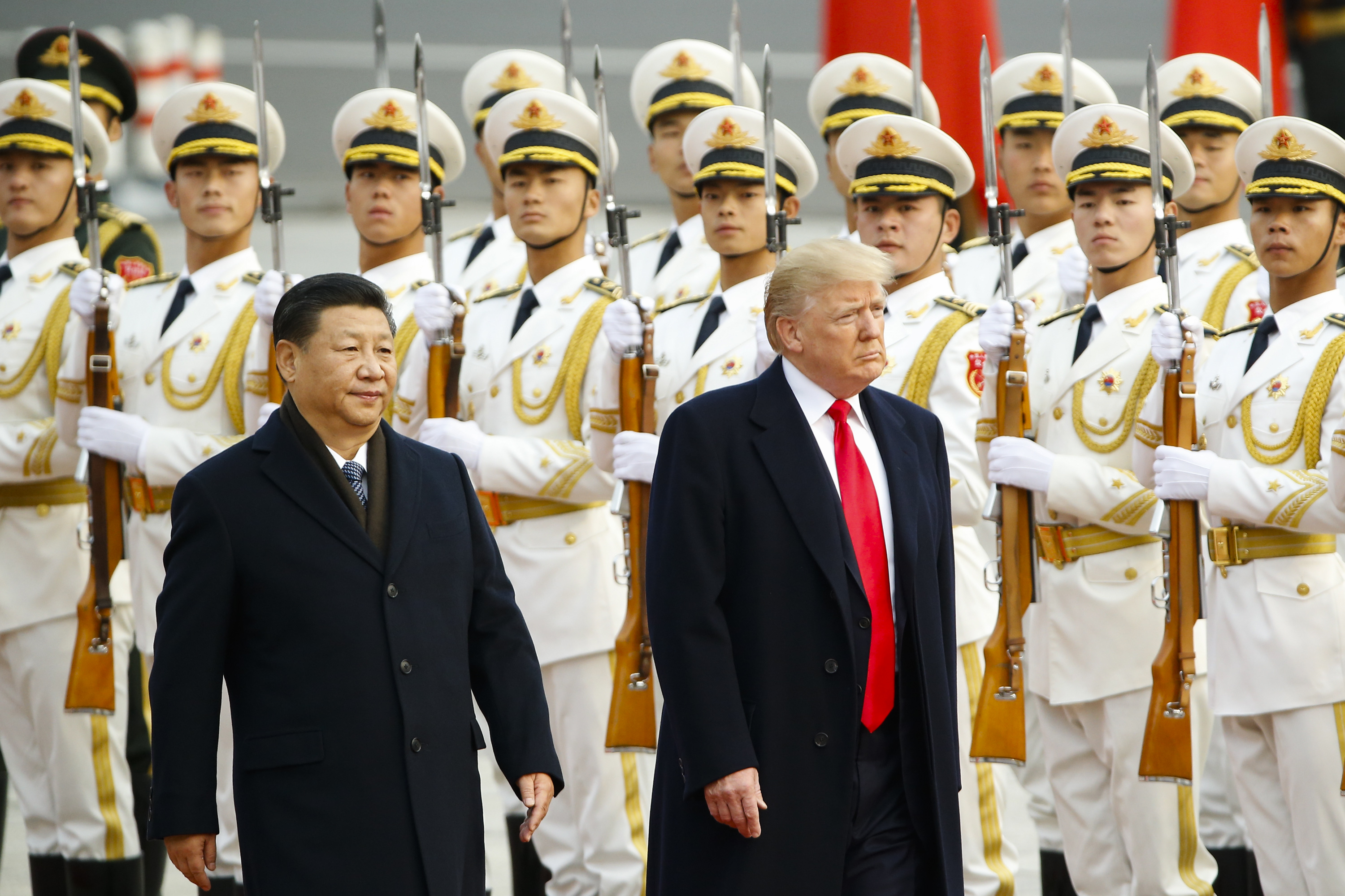 President Donald Trump and China's President Xi Jinping on November 9, 2017 in Beijing, China (Getty)