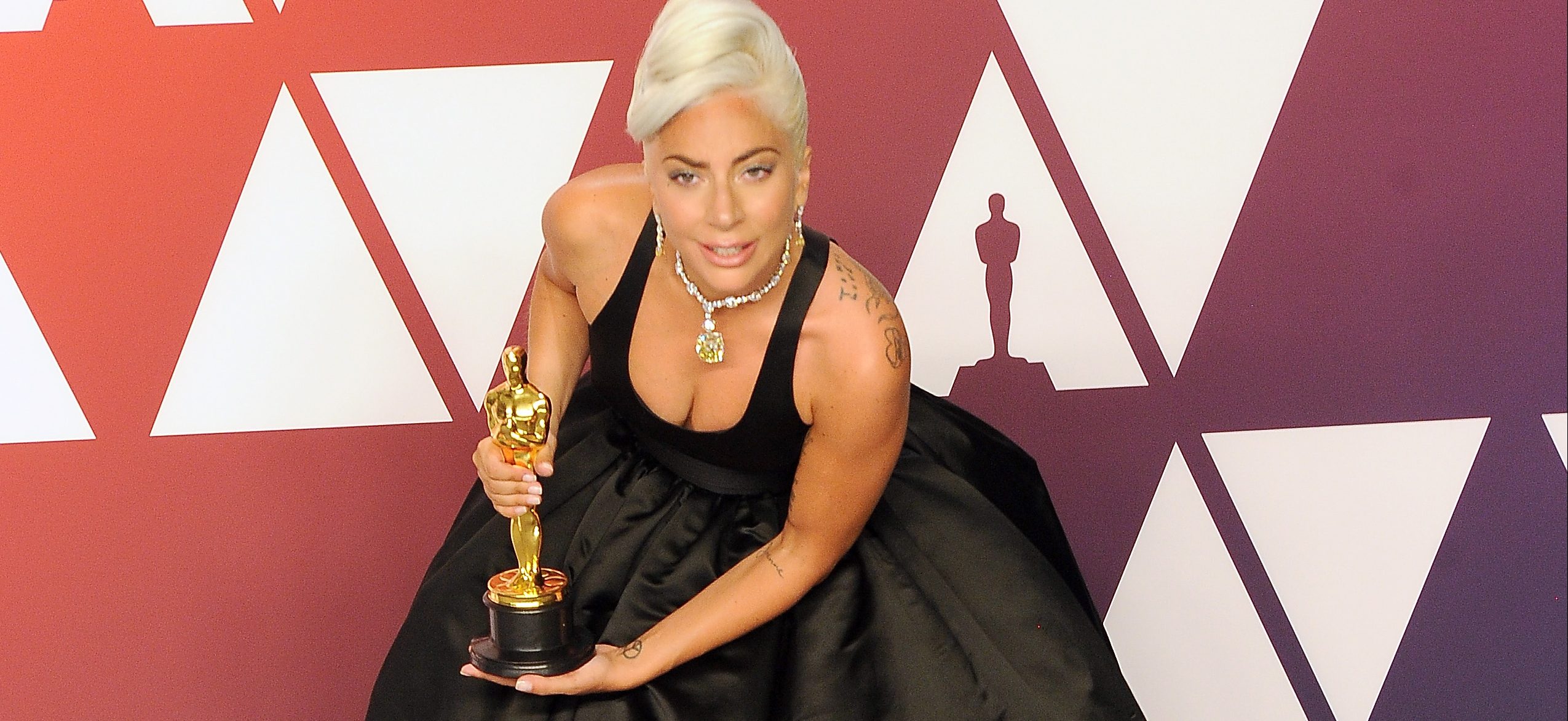 Lady Gaga winner Best Music (Original Song) award for 'Shallow' from 'A Star Is Born' poses in the press room during at Hollywood and Highland on February 24, 2019 in Hollywood, California. (Photo by Albert L. Ortega/Getty Images)