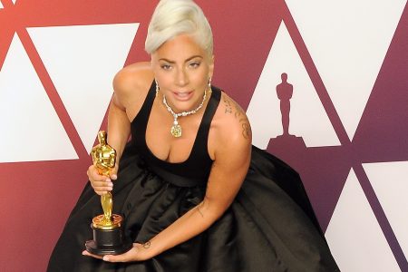 Lady Gaga winner Best Music (Original Song) award for 'Shallow' from 'A Star Is Born' poses in the press room during at Hollywood and Highland on February 24, 2019 in Hollywood, California. (Photo by Albert L. Ortega/Getty Images)