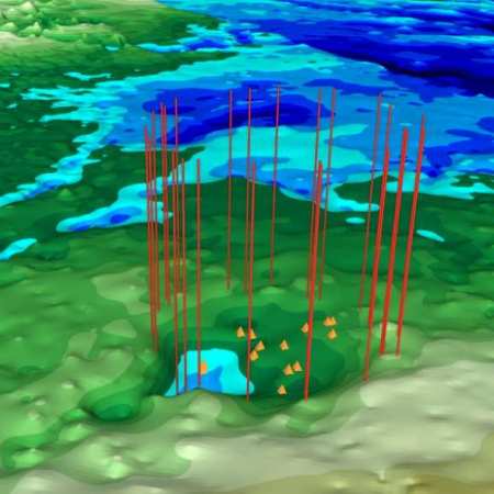 crater NASA greenland