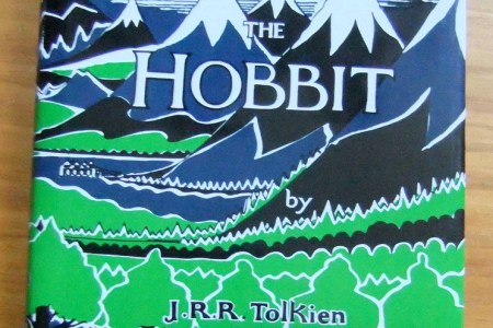 The original dust jacket for "The Hobbit," designed by the author, J.R.R. Tolkien (Photo: Flickr, Gwydion M. Williams)