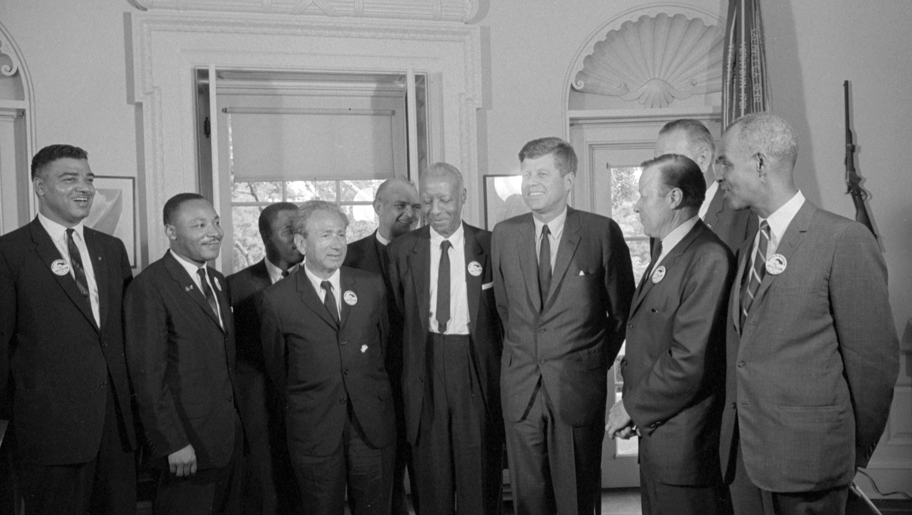 Civil rights leaders meet with President John F Kennedy in 1963. (Getty)