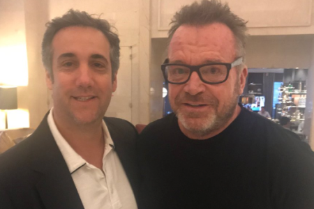 Tom Arnold and Michael Cohen seem like buddies. 