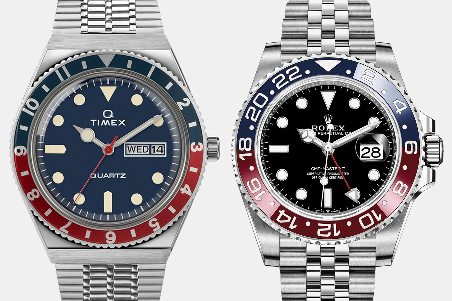 Q Timex '70s Reissue Rips Off Rolex's Pepsi Bezel