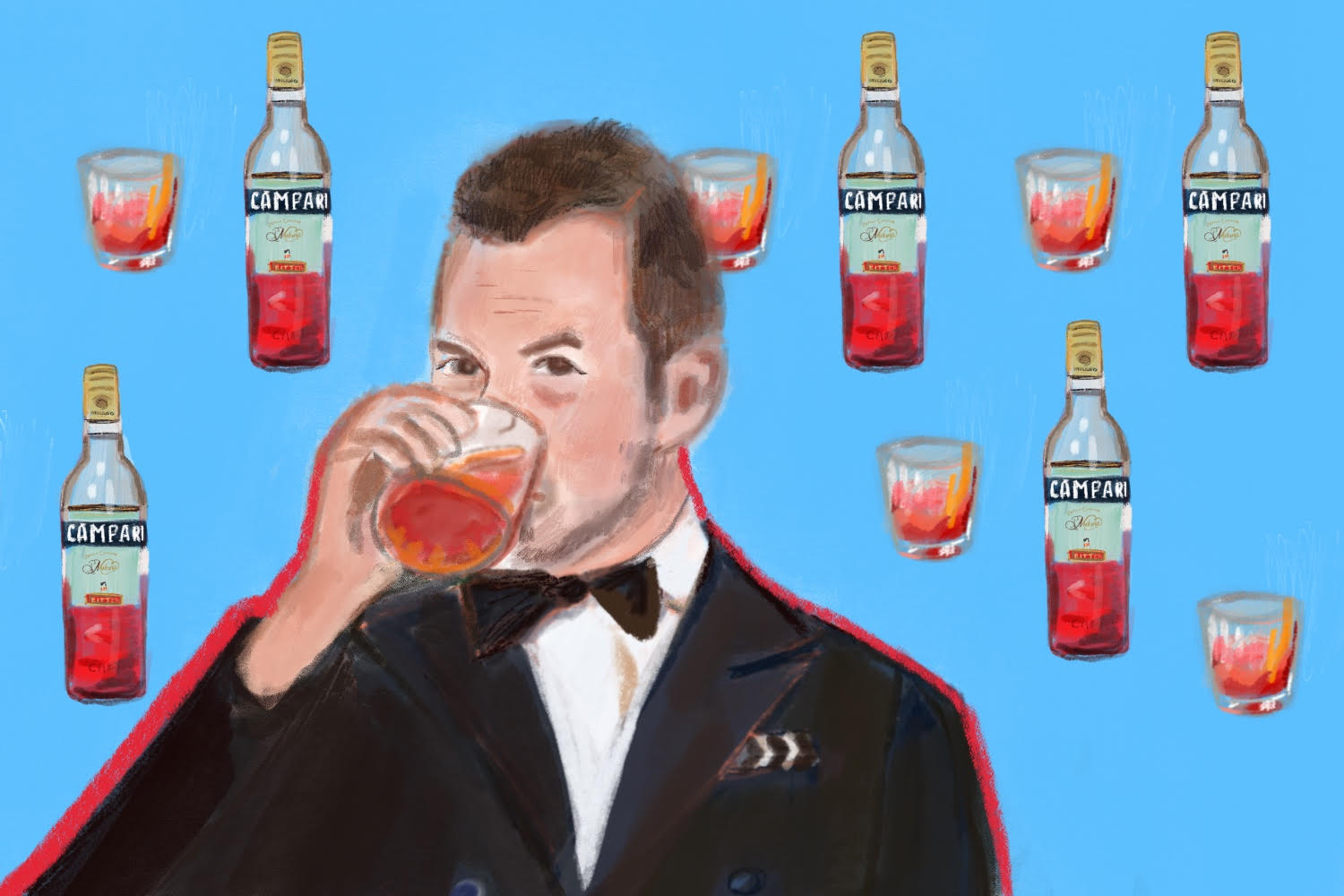 Matt Hranek enjoys a Negroni (Leah Odze Epstein for InsideHook)