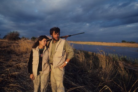 Bestselling author, Delia Owens, and her then-husband in Zambia