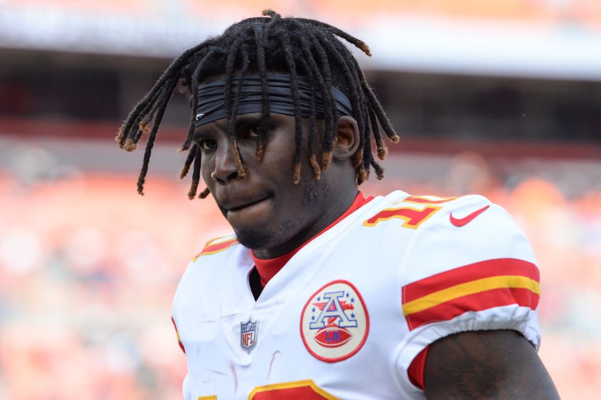 Wide receiver Tyreek Hill of the Kansas City Chiefs in 2018. (Nick Cammett/Diamond Images/Getty)