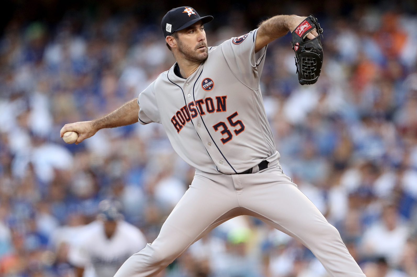 Justin Verlander pitching for the Houston Astros