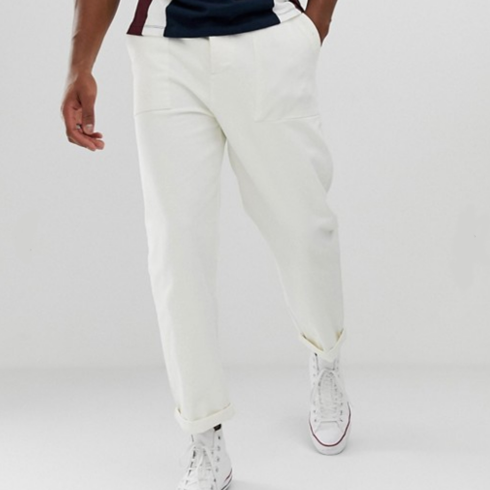 asos relaxed white pant