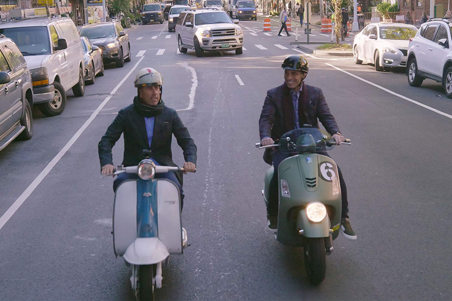 Comedians in Cars Getting Coffee Italian Scooters Lambretta Vespa