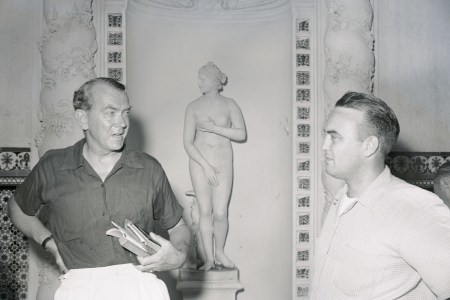 Graham Greene Talking with John Young (Bettmann / Contributor)