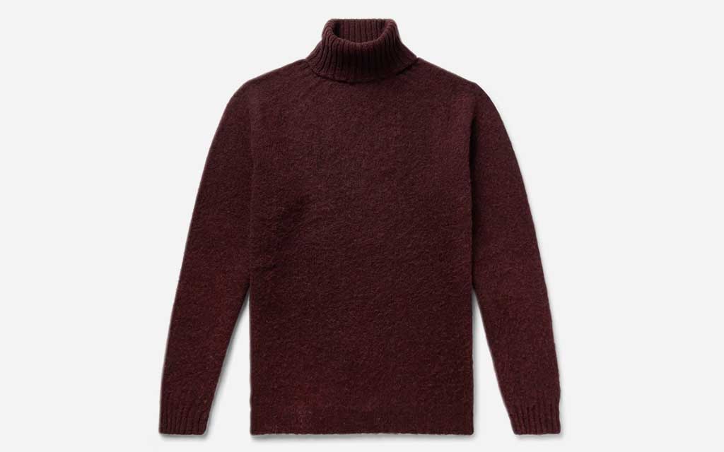 Howlin' Burgundy Sylvester Slim-Fit Wool Rollneck Sweater