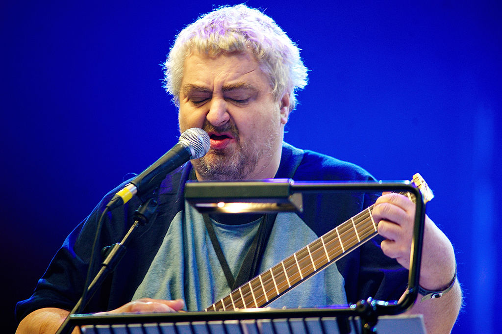 Daniel Johnston performs on stage during day three of All Tomorrow's Parties Festival at Butlins Holiday Centre on May 9, 2010 in Minehead, England. (Photo by Gary Wolstenholme/Redferns)