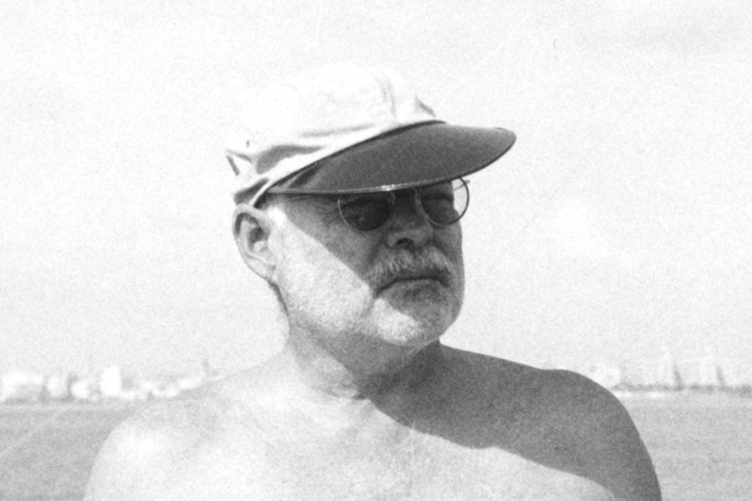 Ernest Hemingway in a Quaker Marine Supply Oysterman Hat