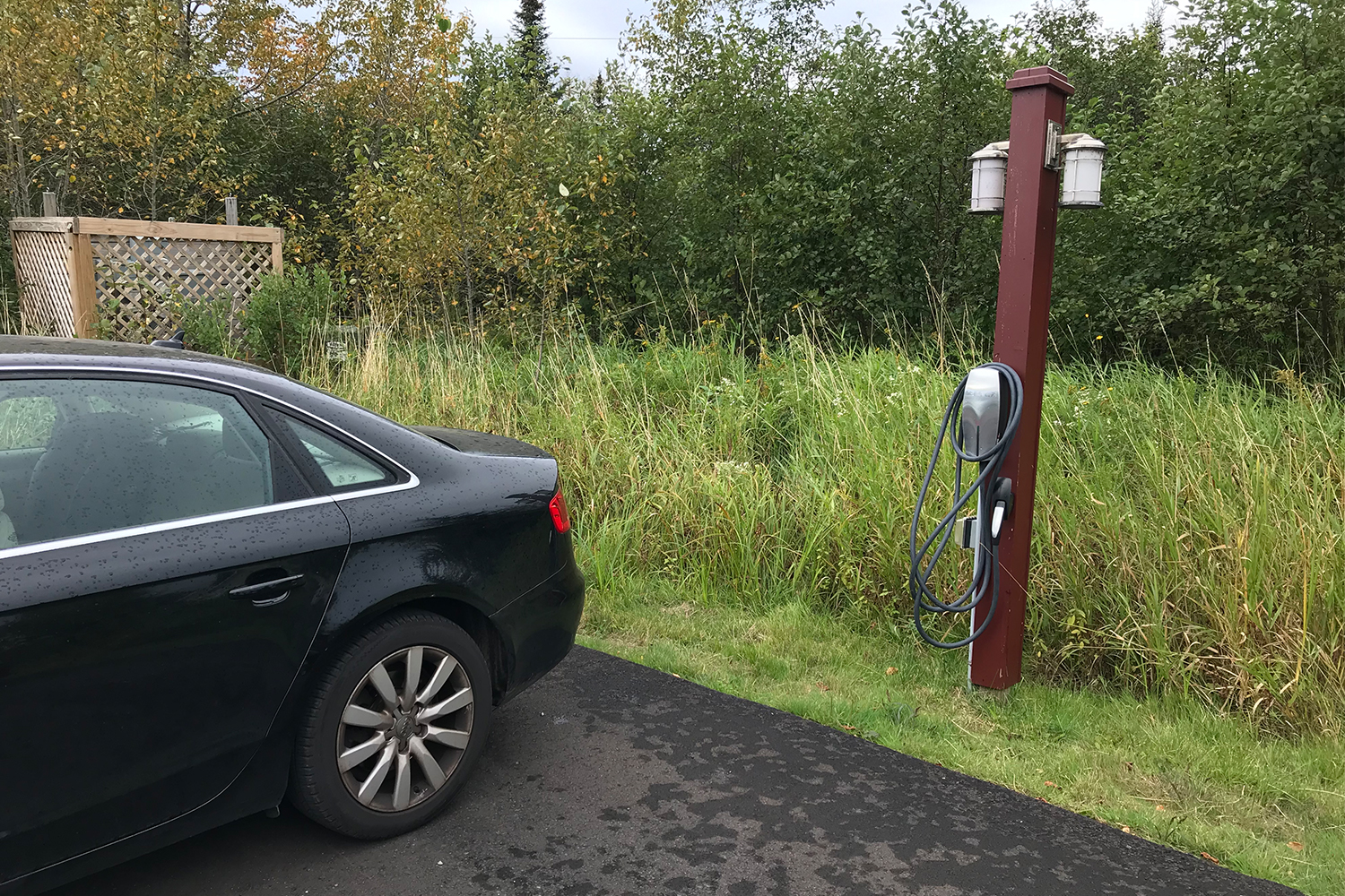 Tesla charging station at Larsmont Cottages