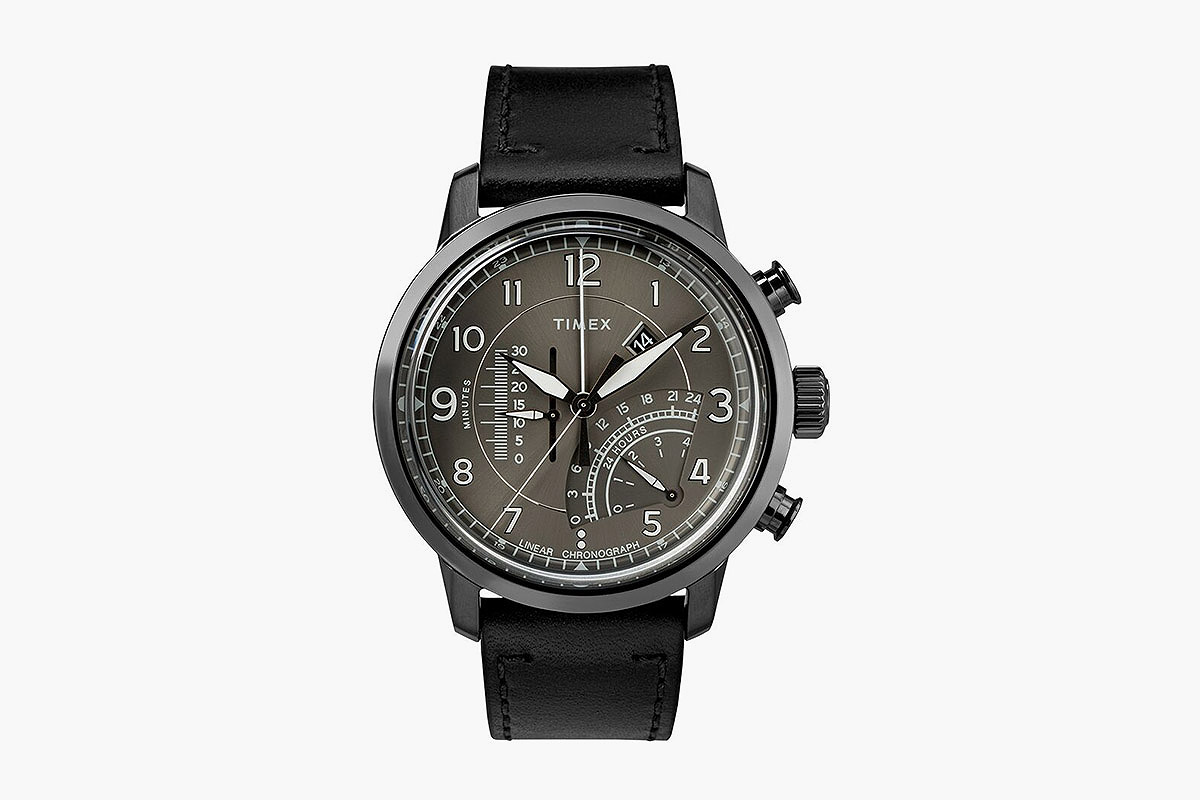 Waterbury Linear Chronograph 45mm Leather Strap