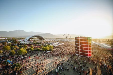 Festivalgoers are seen during the 2019 Coachella Valley Music And Arts Festival on April 21, 2019 in Indio, California. (Photo by Rich Fury/Getty Images for Coachella)