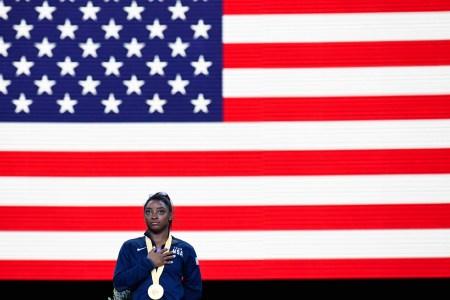 Simone Biles competes