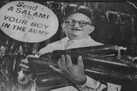 Katz's "Send a salami to your boy in the Army!" slogan started during WWII. (Katz’s Deli)