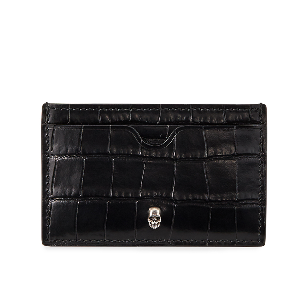 Croc-Embossed Leather Skull Card Case
Alexander McQueen