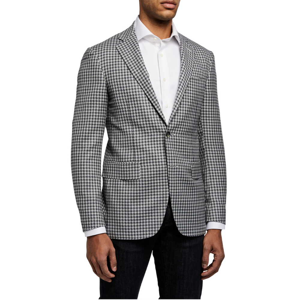 Large Houndstooth Two-Button Jacket
Canali