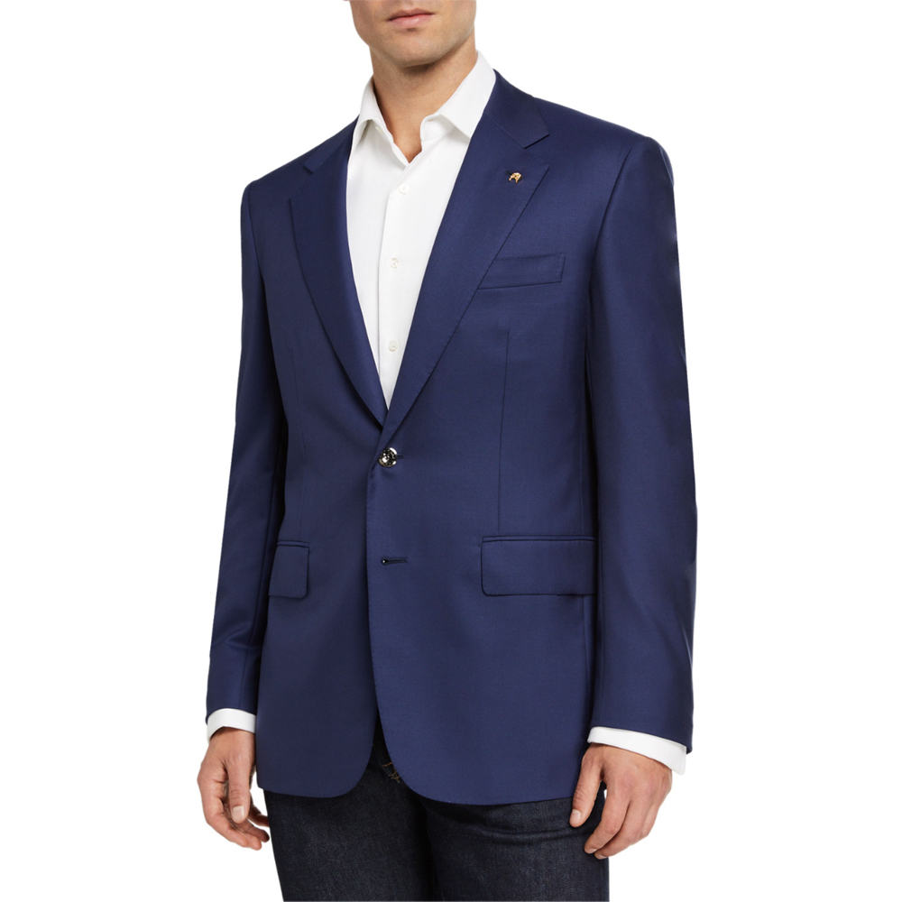 Solid Wool Blazer w/ Palladium Buttons
Stefano Ricci