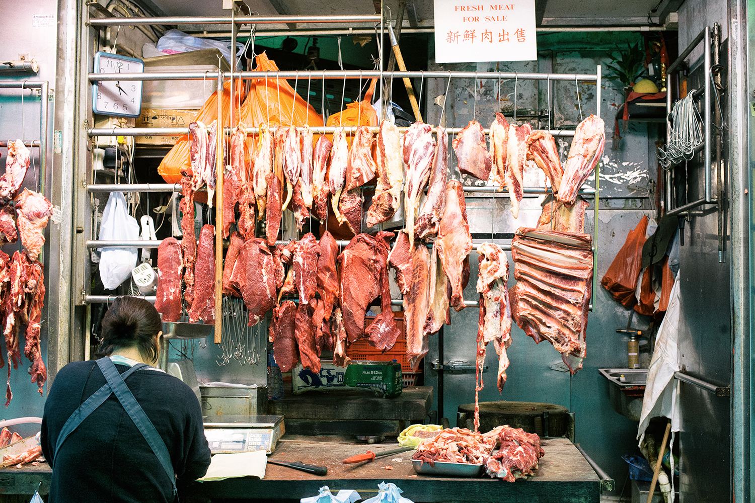 Wet market in Hong Kong