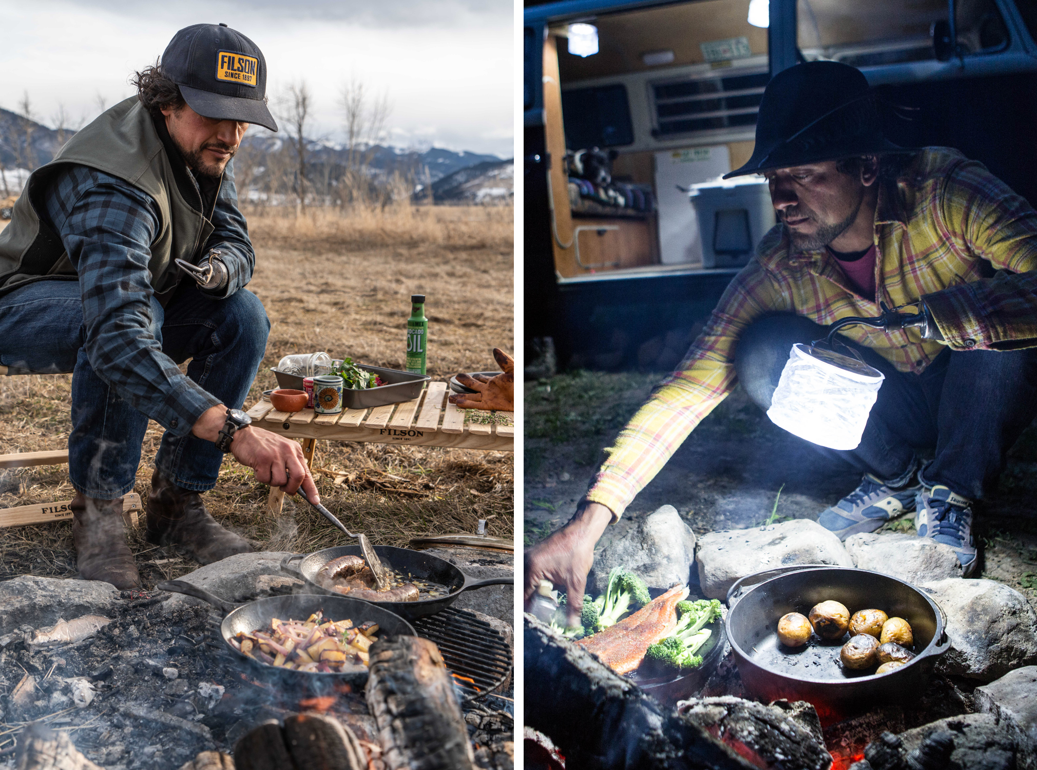 Eduardo Garcia cooking over an open fire