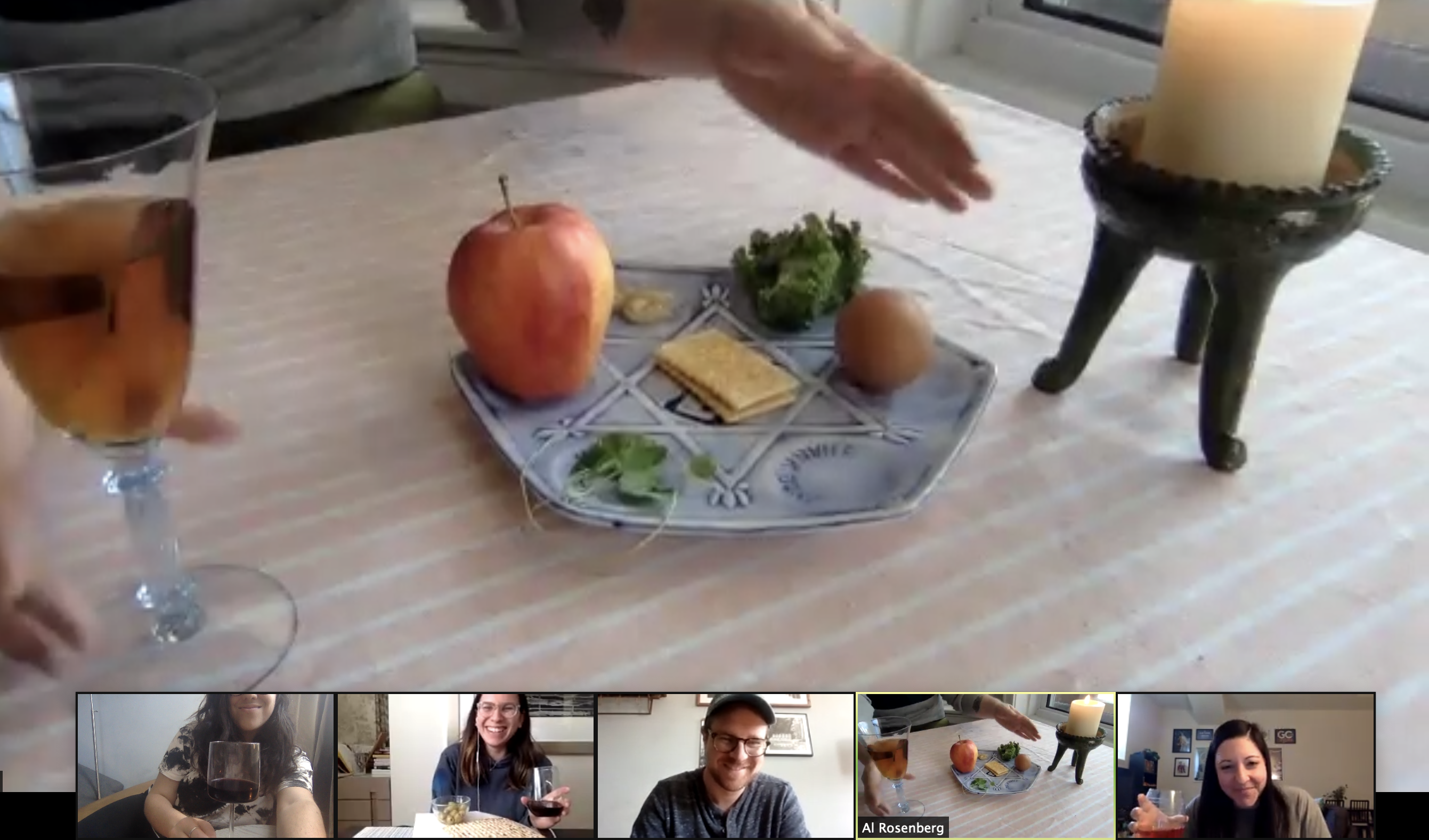 A digital seder held via Zoom.