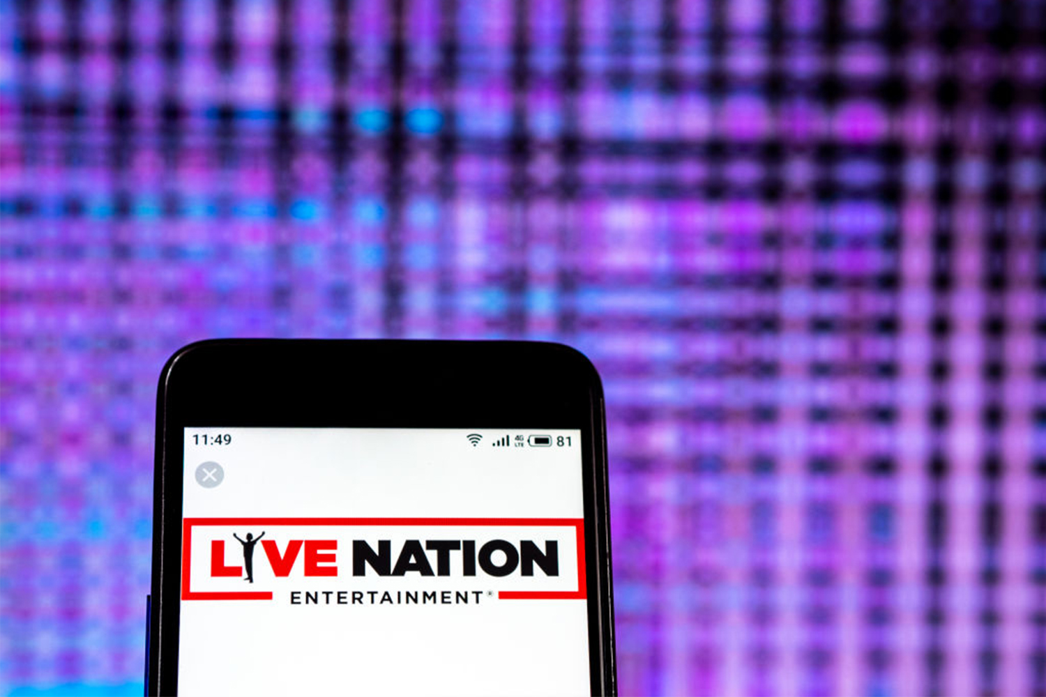 Live Nation on a smartphone