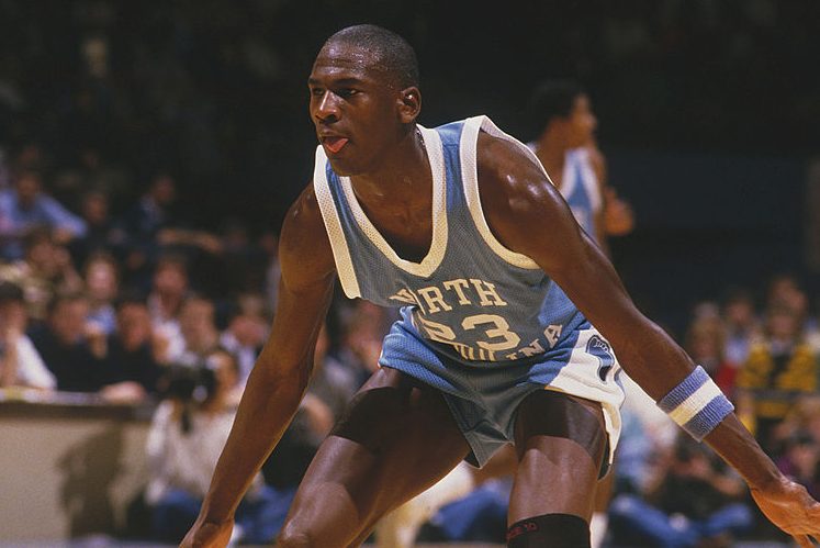 Michael Jordan playing basketball at UNC