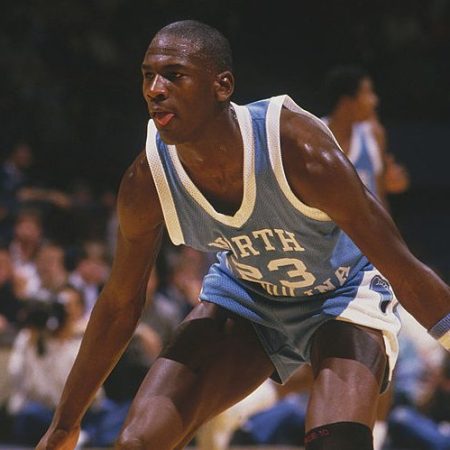 Michael Jordan playing basketball at UNC