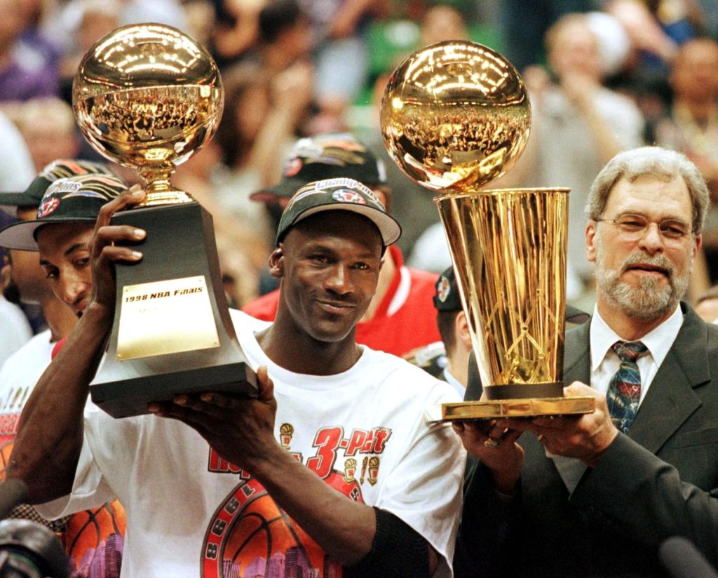 The final episode of "The Last Dance" wonders what might have been if the Bulls front office hadn't decided to rebuild. (Photo by JEFF HAYNES/AFP via Getty Images)