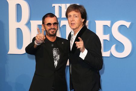 Ringo Starr and Sir Paul McCartney arrive for the World premiere of "The Beatles: Eight Days A Week - The Touring Years" at Odeon Leicester Square on September 15, 2016 in London, England. (Photo by Fred Duval/FilmMagic)