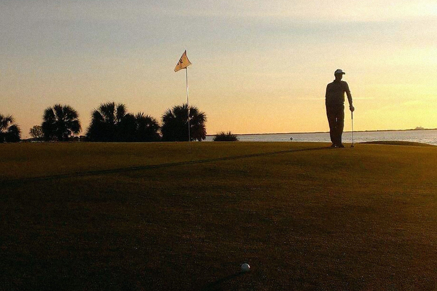 Golfer plays by himself