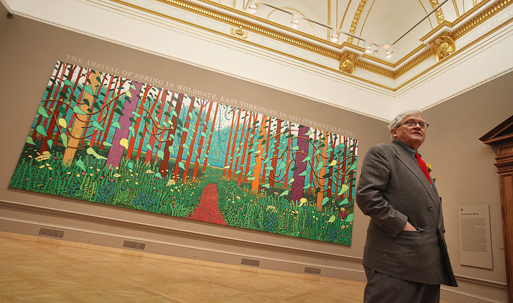 Artist David Hockney At A Major Exhibition Of His Work At The Royal Academy